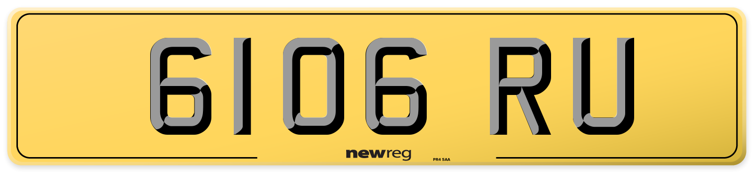 6106 RU Rear Number Plate