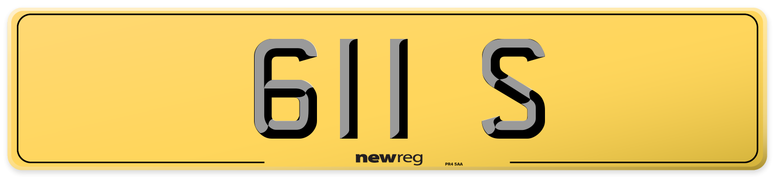 611 S Rear Number Plate