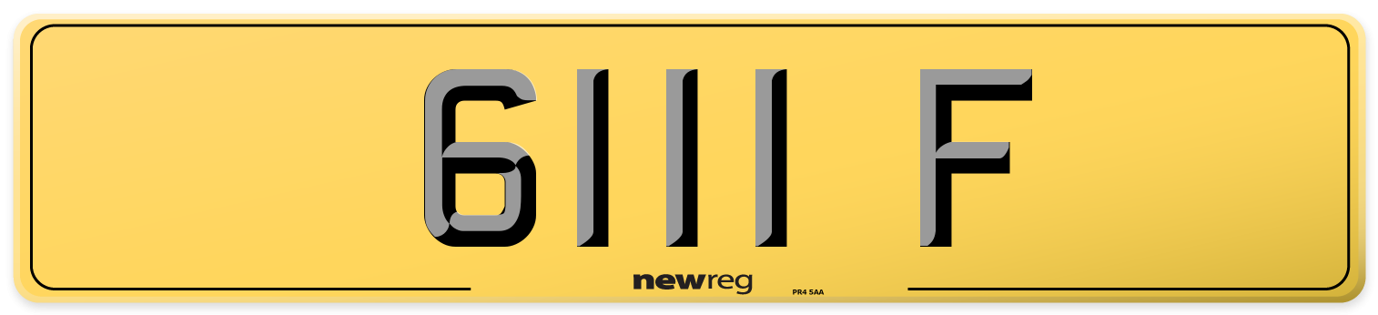 6111 F Rear Number Plate