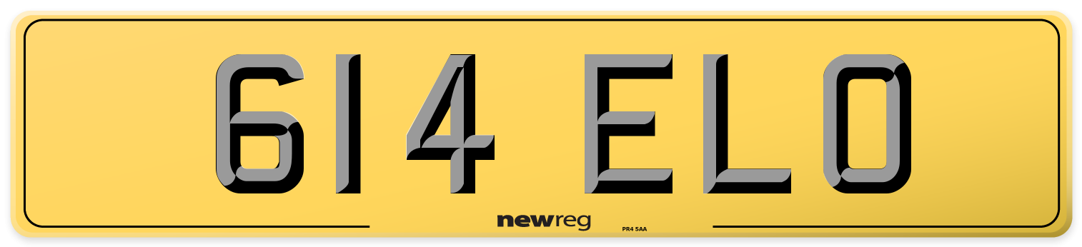 614 ELO Rear Number Plate