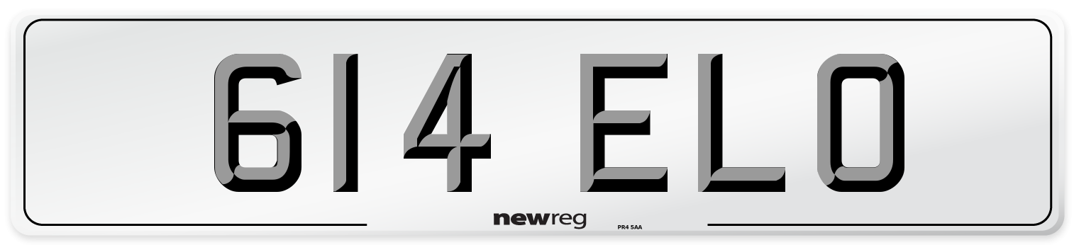 614 ELO Front Number Plate