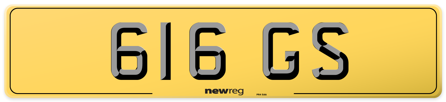 616 GS Rear Number Plate