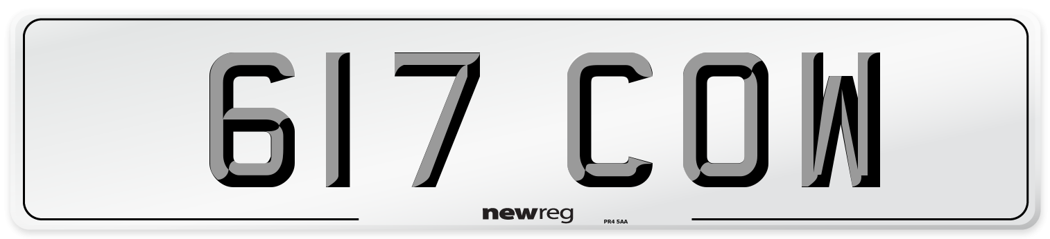 617 COW Front Number Plate