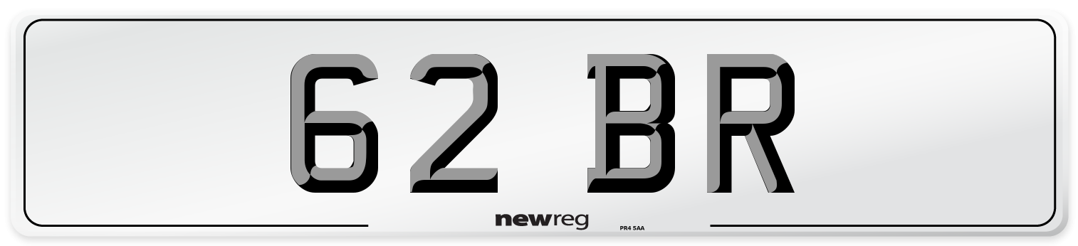 62 BR Front Number Plate