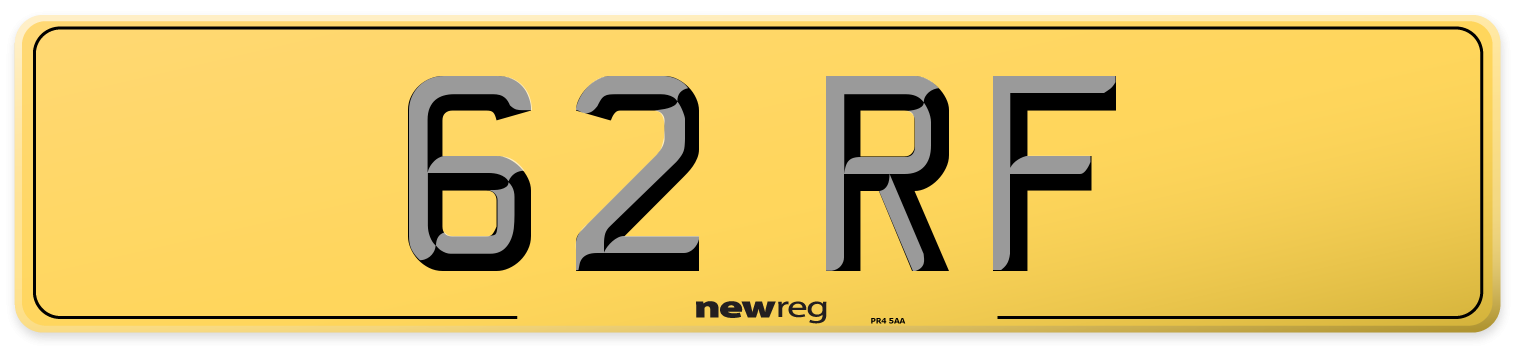 62 RF Rear Number Plate