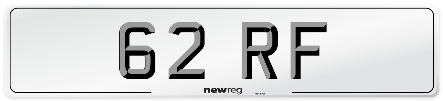 62 RF Front Number Plate