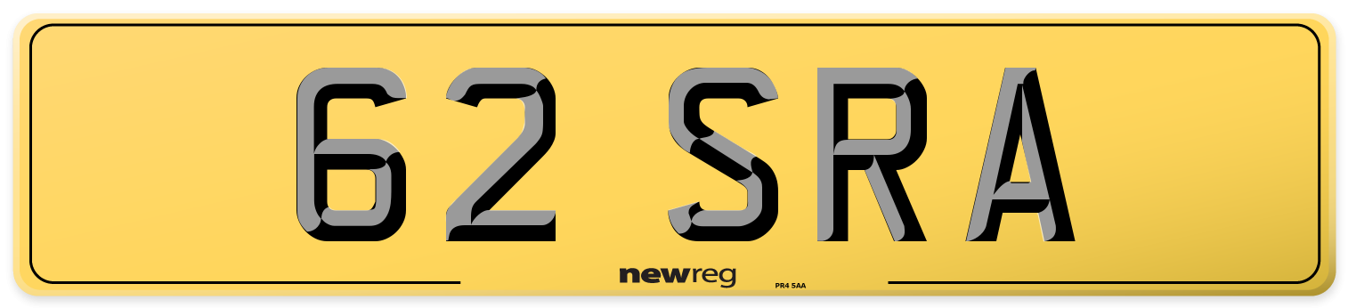 62 SRA Rear Number Plate