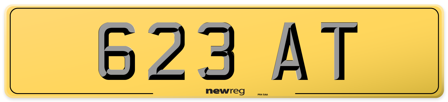623 AT Rear Number Plate