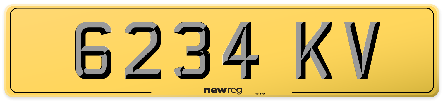 6234 KV Rear Number Plate