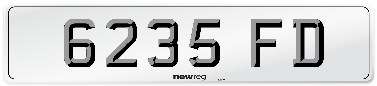 6235 FD Front Number Plate