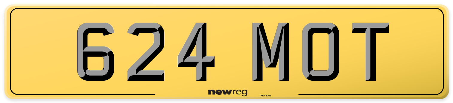624 MOT Rear Number Plate