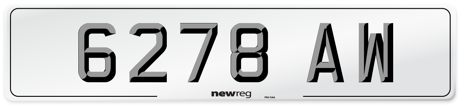 6278 AW Front Number Plate