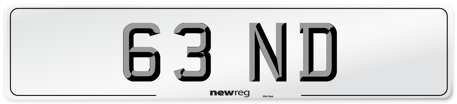 63 ND Front Number Plate