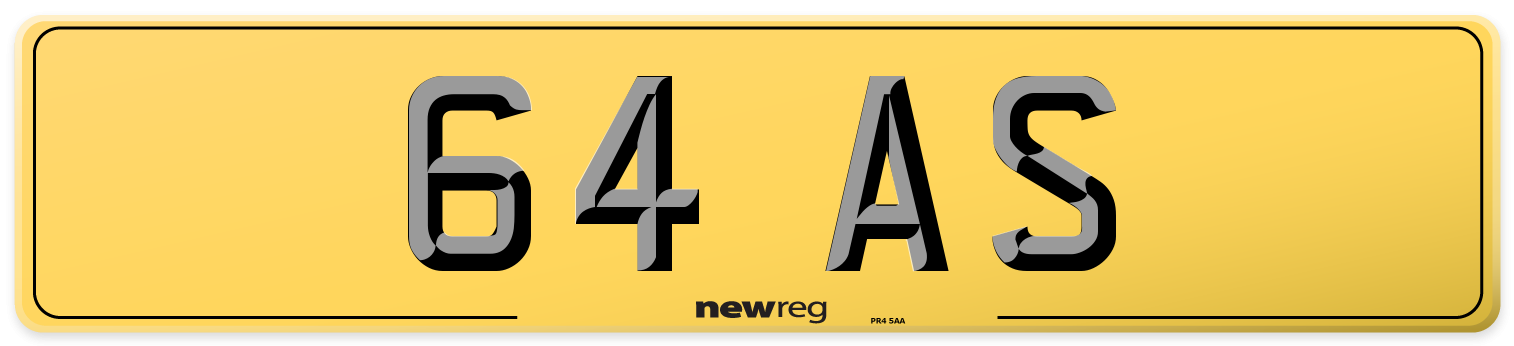 64 AS Rear Number Plate