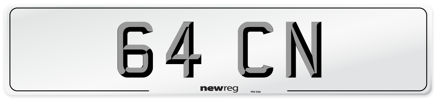64 CN Front Number Plate