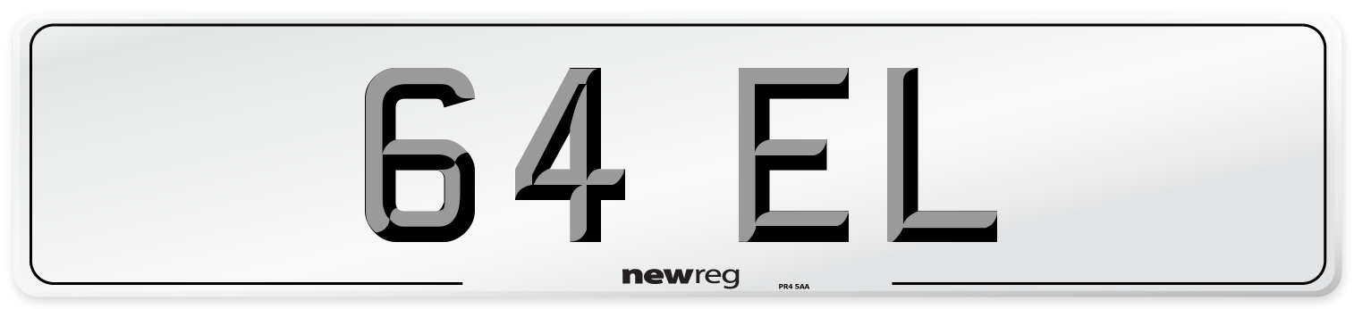 64 EL Front Number Plate