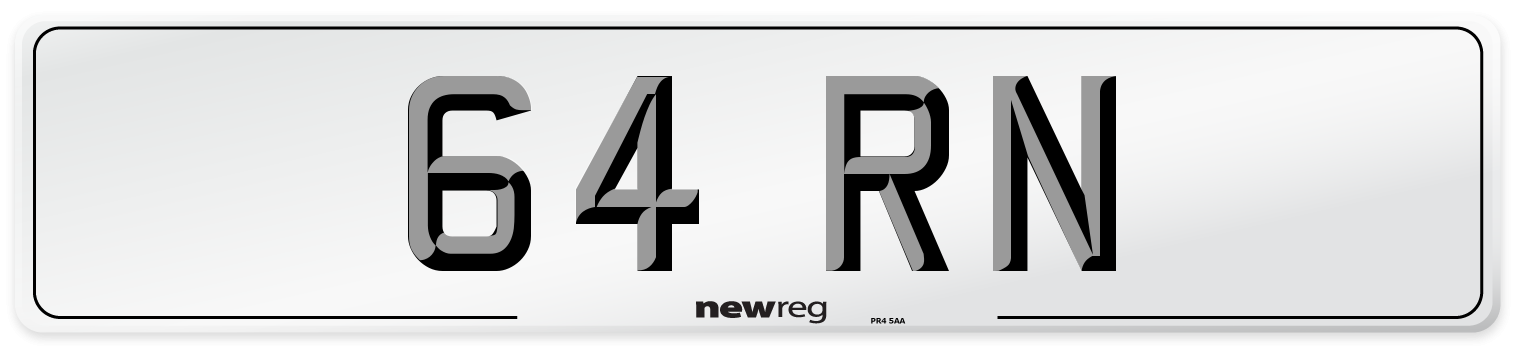 64 RN Front Number Plate