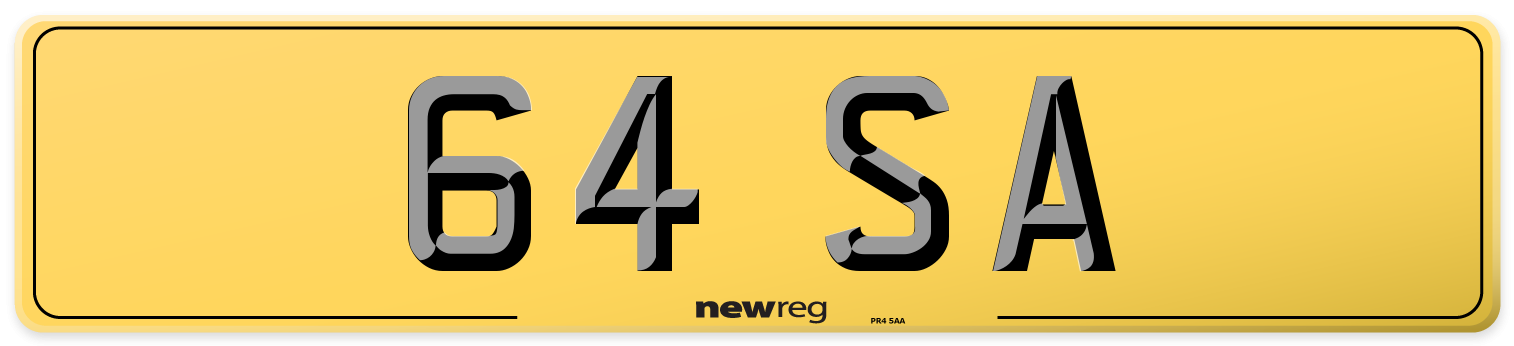 64 SA Rear Number Plate