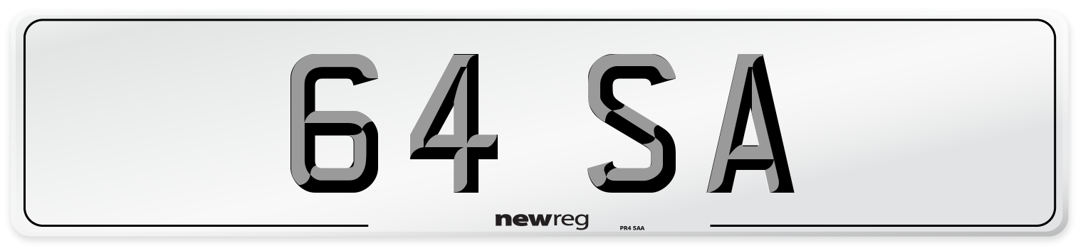 64 SA Front Number Plate