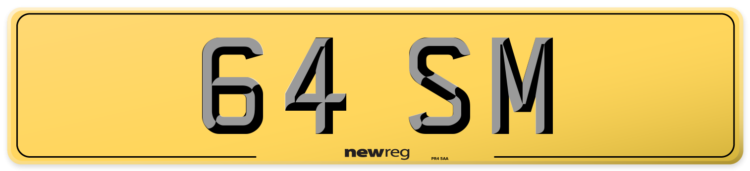 64 SM Rear Number Plate