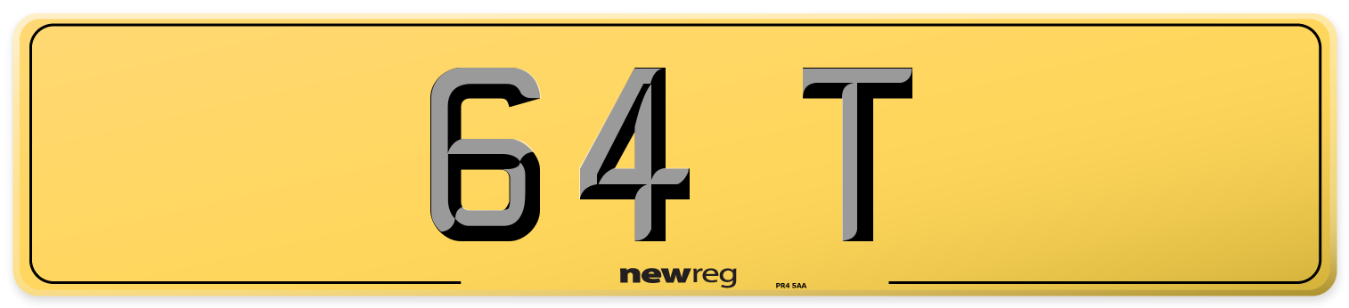 64 T Rear Number Plate