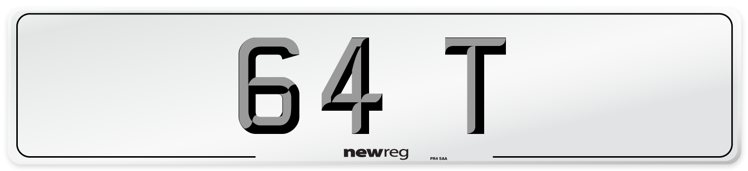 64 T Front Number Plate