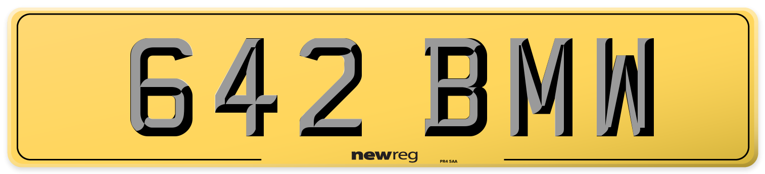 642 BMW Rear Number Plate
