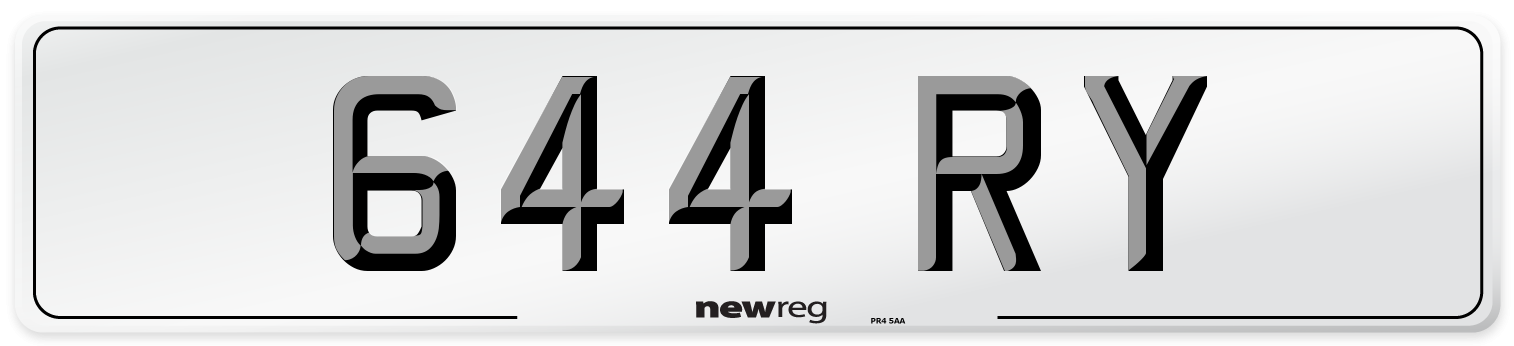 644 RY Front Number Plate