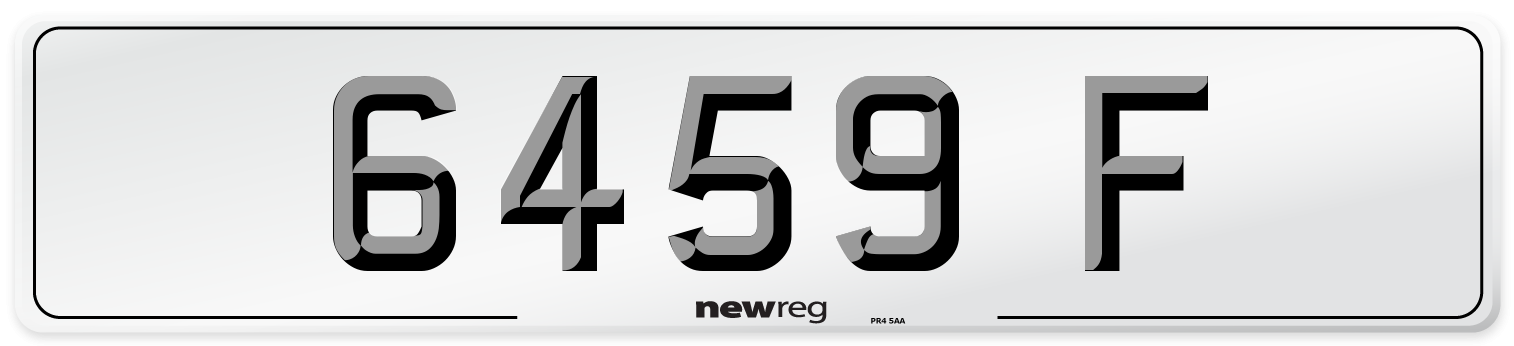 6459 F Front Number Plate