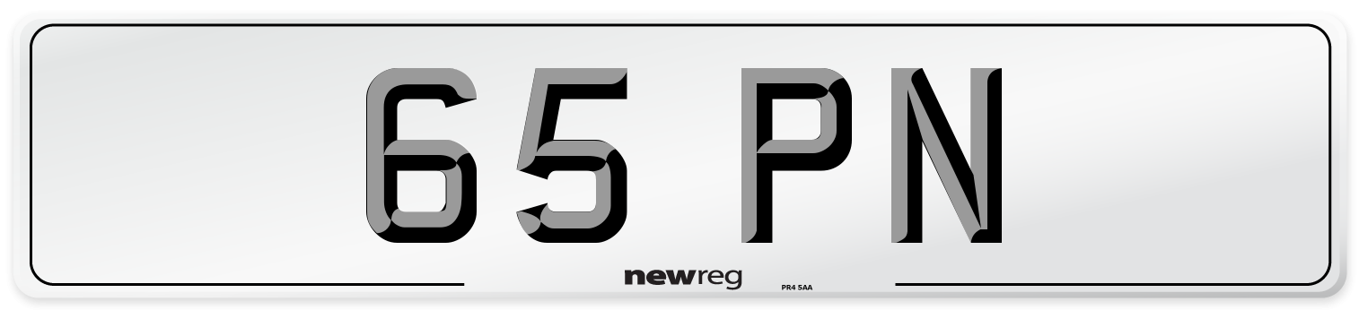 65 PN Front Number Plate