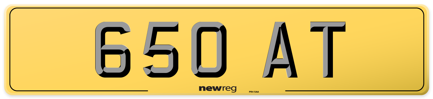 650 AT Rear Number Plate