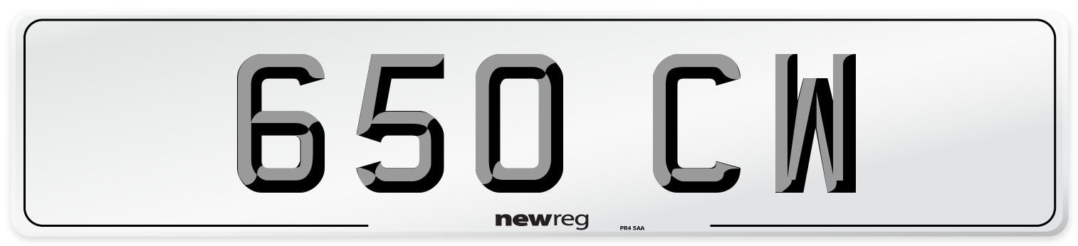 650 CW Front Number Plate