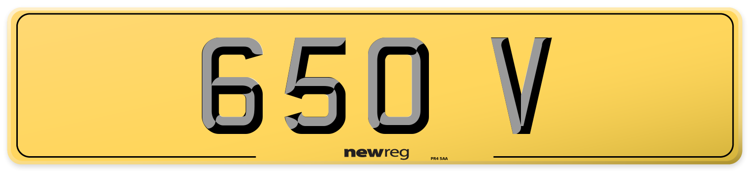 650 V Rear Number Plate