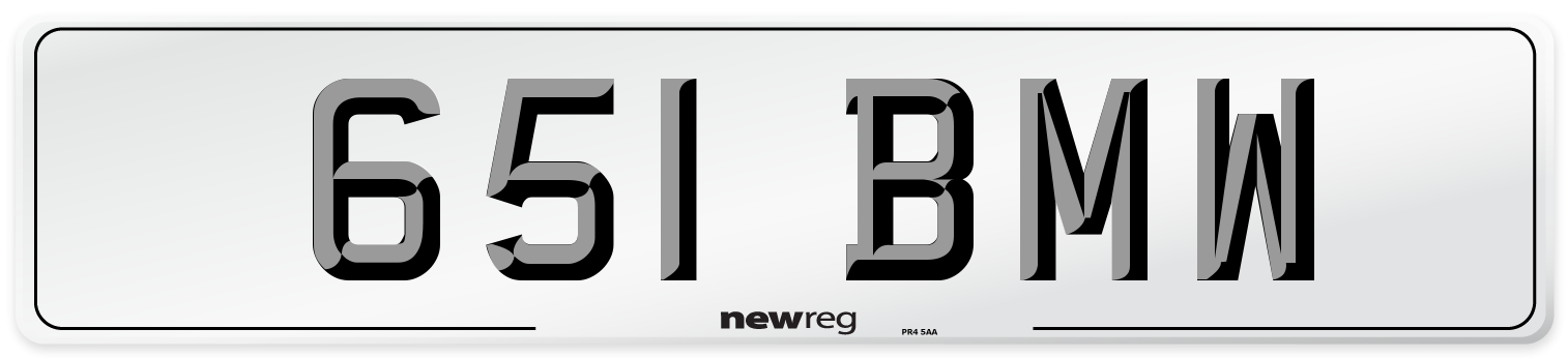 651 BMW Front Number Plate