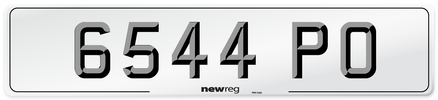 6544 PO Front Number Plate