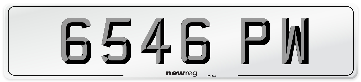 6546 PW Front Number Plate