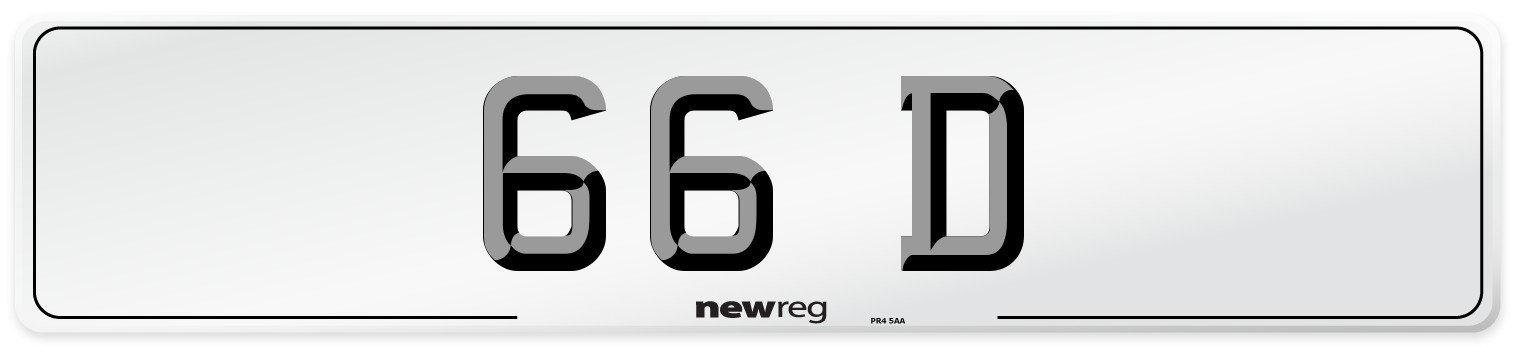 66 D Front Number Plate