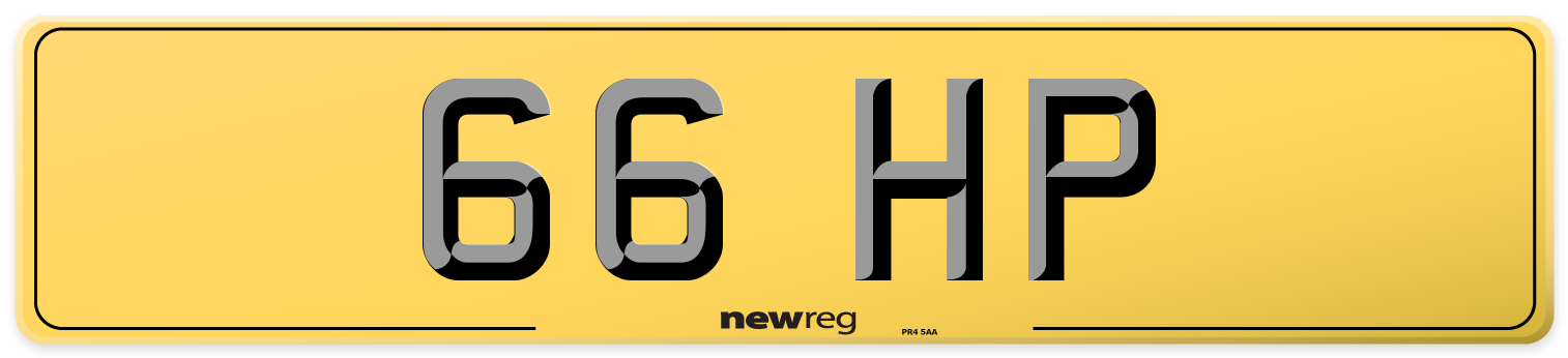 66 HP Rear Number Plate