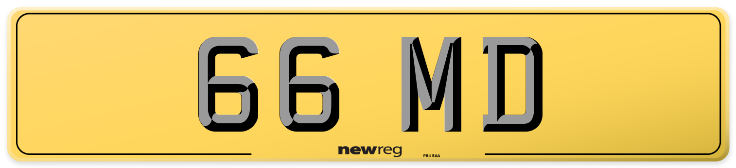 66 MD Rear Number Plate