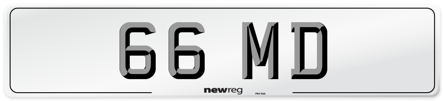 66 MD Front Number Plate