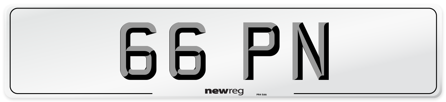 66 PN Front Number Plate