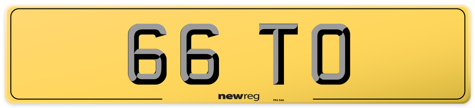 66 TO Rear Number Plate