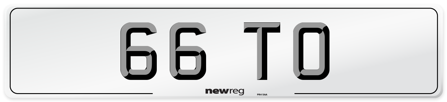 66 TO Front Number Plate