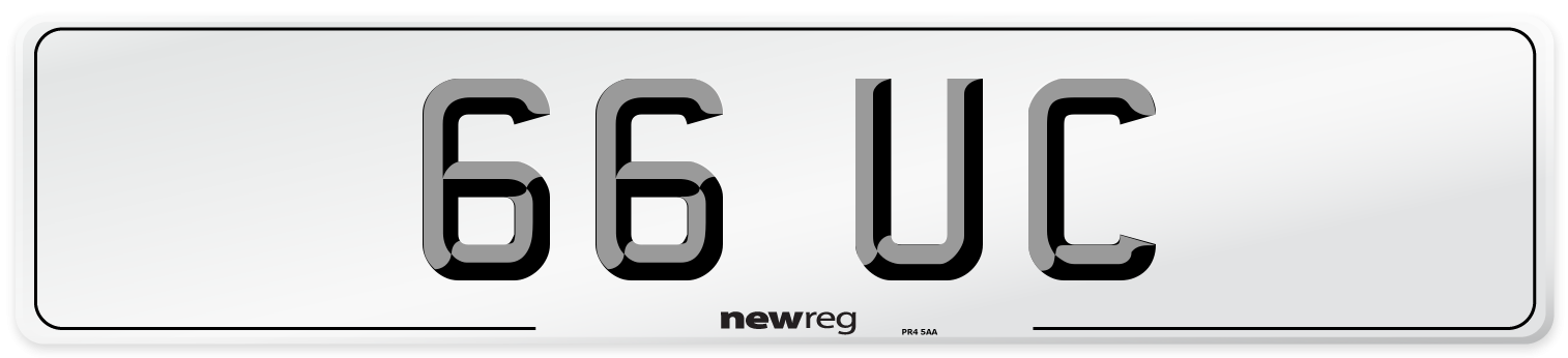 66 UC Front Number Plate