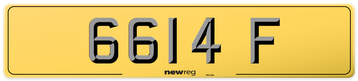 6614 F Rear Number Plate