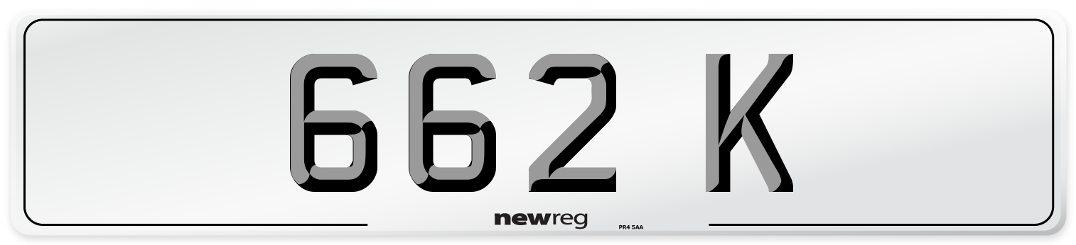 662 K Front Number Plate