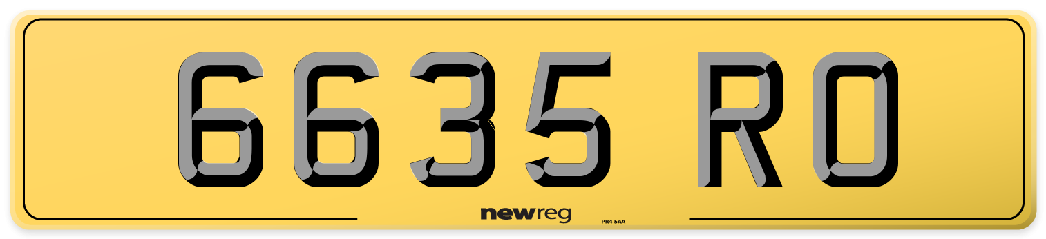 6635 RO Rear Number Plate