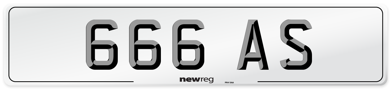 666 AS Front Number Plate