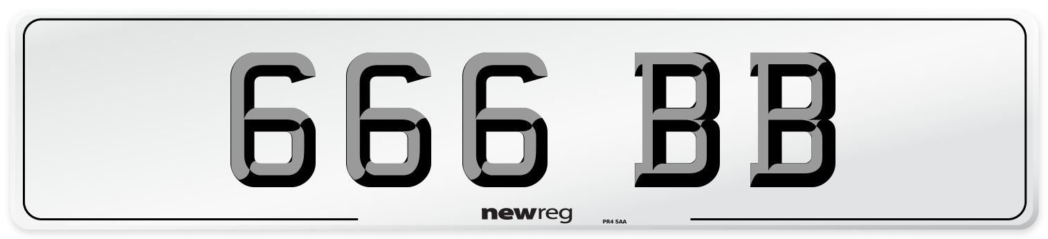 666 BB Front Number Plate