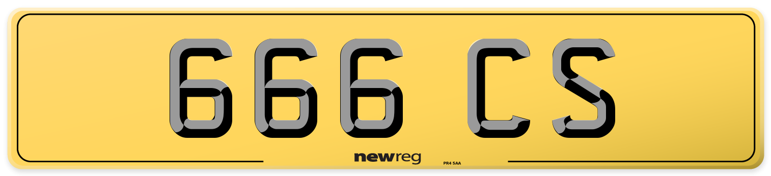 666 CS Rear Number Plate